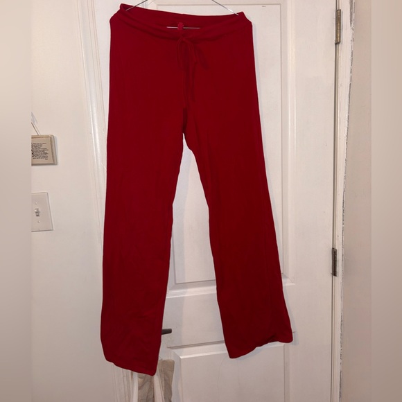 SKIMS Pants - SKIMS COTTON JERSEY STRAIGHT LEG PANT | CRANBERRY